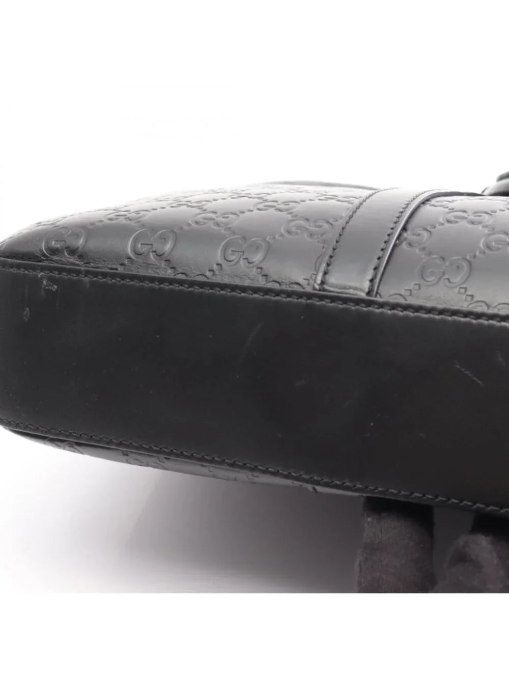 Gucci Briefcase Guccissima 2-Way Black Leather